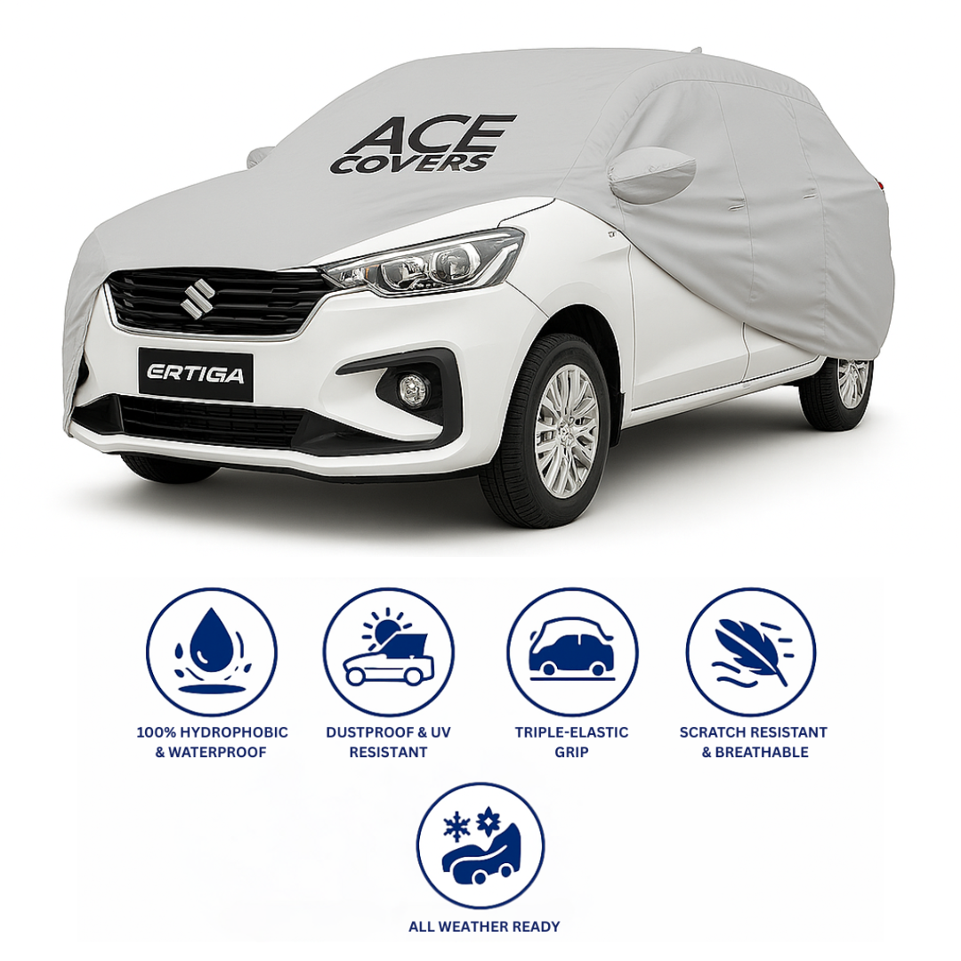 Grey Waterproof Car Body Cover for Maruti Suzuki Ertiga