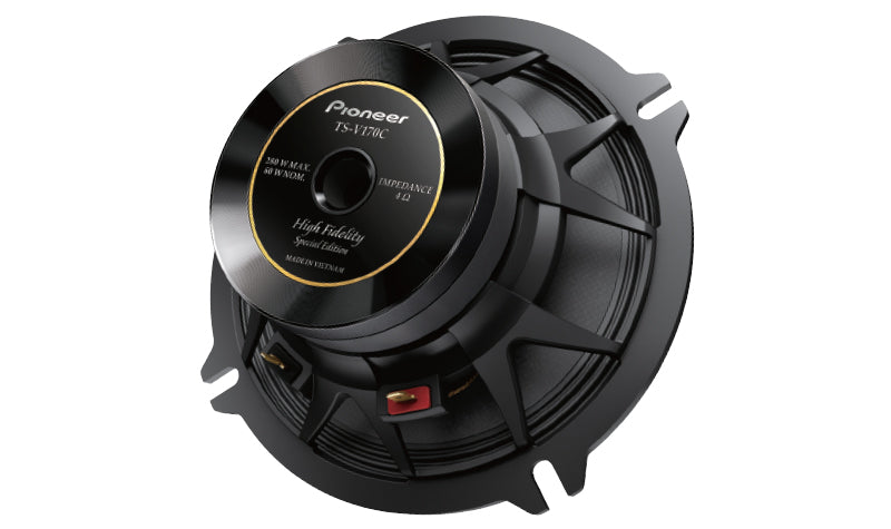 Pioneer TS-V170C woofer rear view with 280W max power and 4 ohm impedance