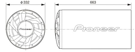 Pioneer subwoofer Vortex Generator Port design for enhanced airflow and sound quality. Pioneer subwoofer with Buttress Ring for reduced deformation and Aluminum Bobbin for high power handling.