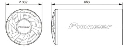 Pioneer subwoofer Vortex Generator Port design for enhanced airflow and sound quality. Pioneer subwoofer with Buttress Ring for reduced deformation and Aluminum Bobbin for high power handling.
