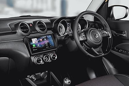 Pioneer DMH-AP6650BT 9-inch touchscreen infotainment system installed in Suzuki car dashboard.