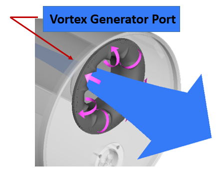 Pioneer TS-WX3000T subwoofer featuring a vortex generator port for improved airflow and sound clarity.