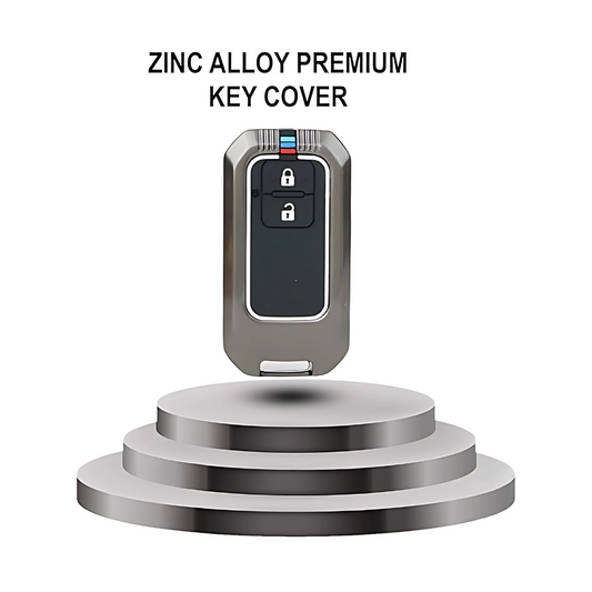 Metal Key Cover for Maruti Suzuki – Rectangle 2-Button Smart Remote (Zinc Alloy + Silicone, Scratch-Proof & Stylish)