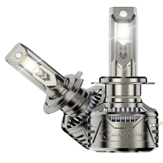 Maxxlink 180W 9012 R8 Pro LED Headlight Bulbs – Dual-Beam Silver Design with Cooling Fan
