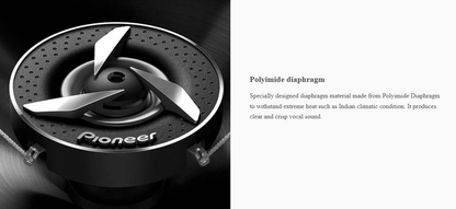 Pioneer TS-1602IN speaker with polyimide dome tweeter designed for clear, crisp vocals and high-frequency clarity