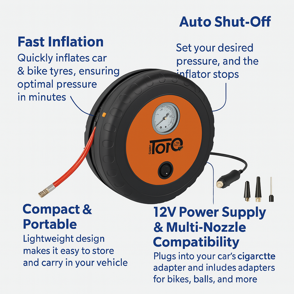 TORQ Tyre Inflator Model TI-811 – Digital Display | 100PSI with Auto Shut-Off
